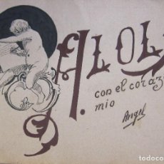 Arte: ALBUM / CUADERNO DIBUJOS CON POEMAS ESCRITOS “A LOLA CON EL CORAZON MIO”. POR ANGEL. 1923. CEREGUMIL