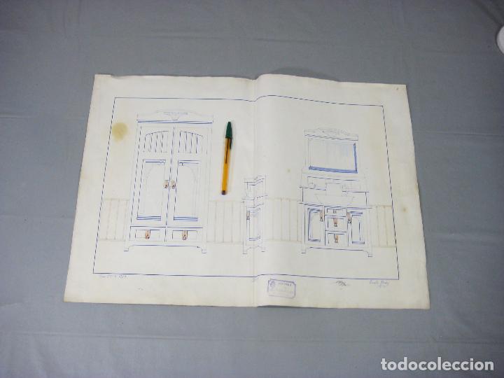 Art: DIBUJO DE MUEBLES DE INTERIOR DE LA ESCUELA DE ARTES Y OFICIOS DE MADRID. 1929