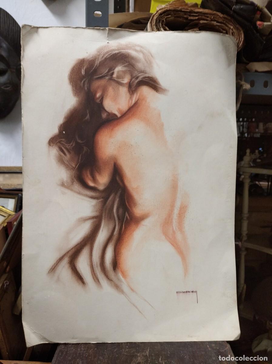 antiguo dibujo de mujer, desnudo femenino, erot - Compra venta en  todocoleccion