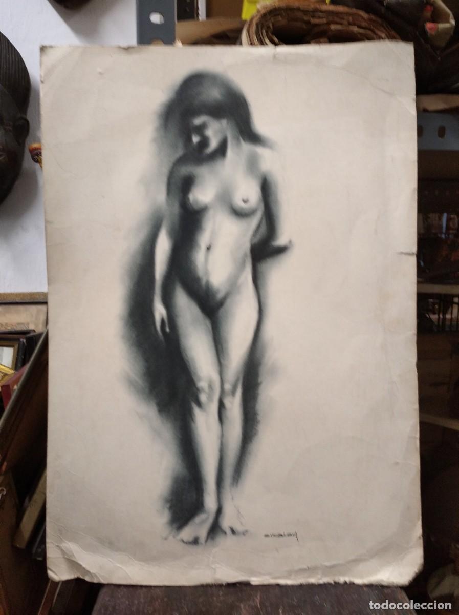 antiguo dibujo de mujer, desnudo femenino, erot - Compra venta en  todocoleccion