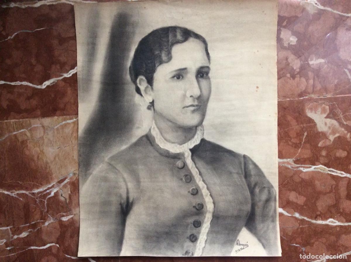 Arte: Dibujo de principios de sigloXX con firma 46cmx36cm.