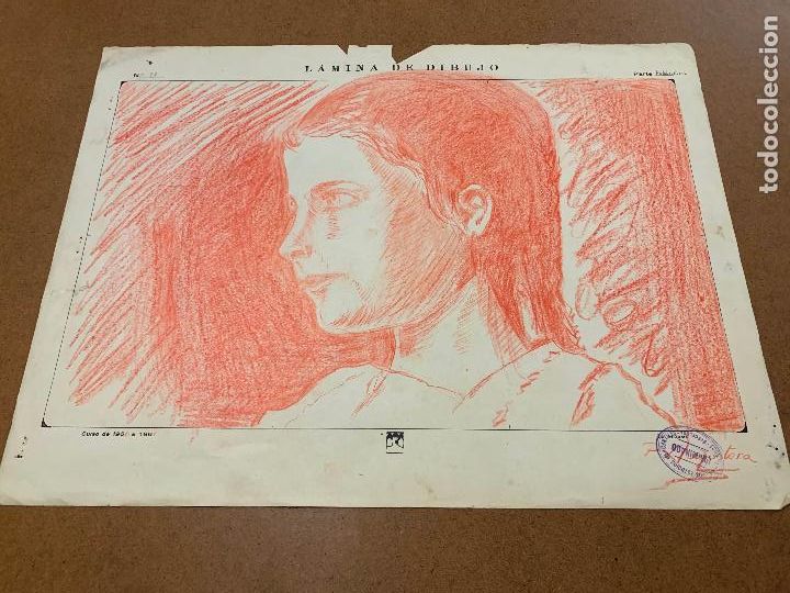 Art: Preciosa lamina antigua dibujada y pintada a mano. Original. Mide unos 46x34cms a&ntilde;os 60