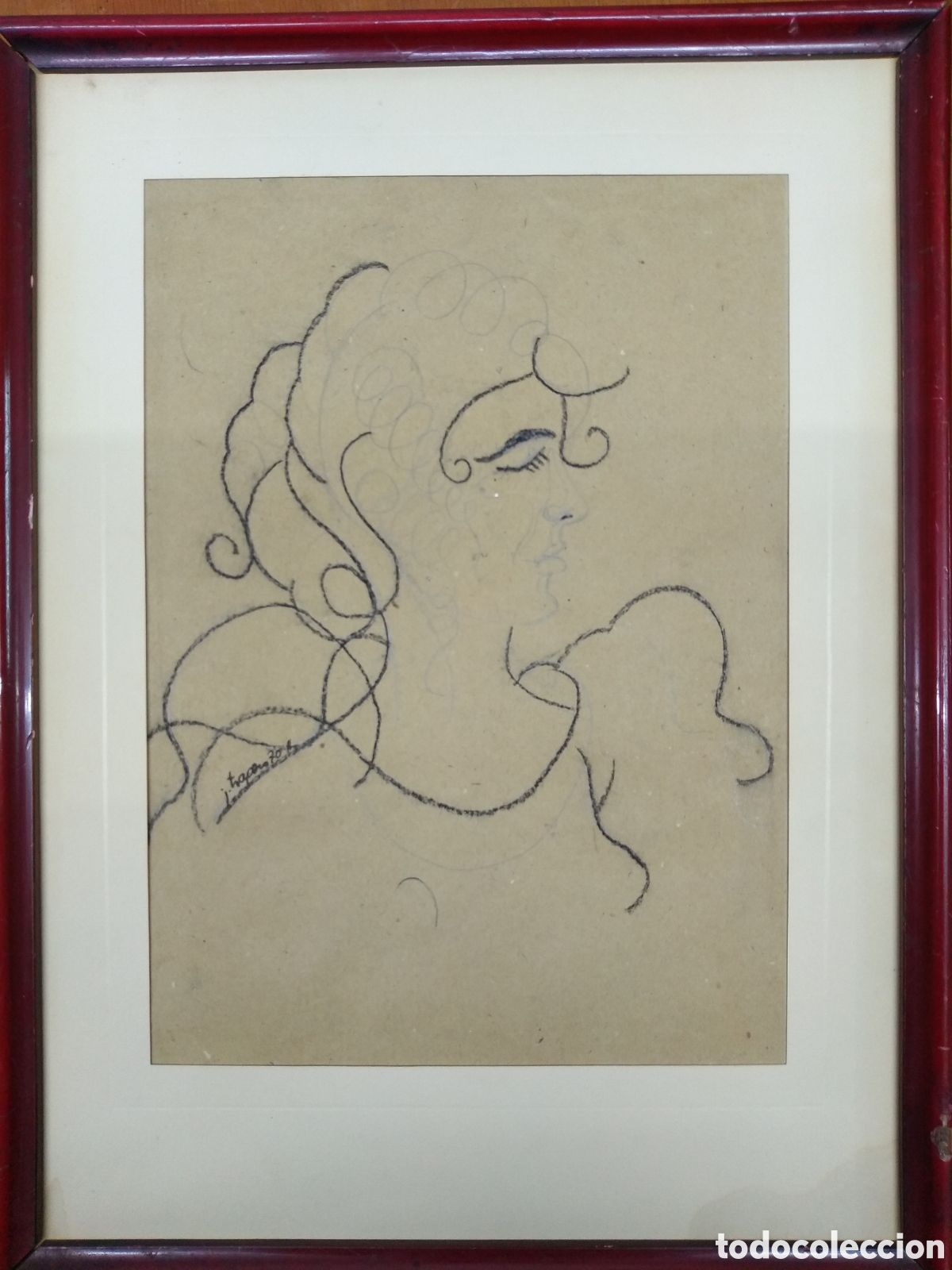 Arte: J.Trapero Dibujo sobre papel firmado 70'