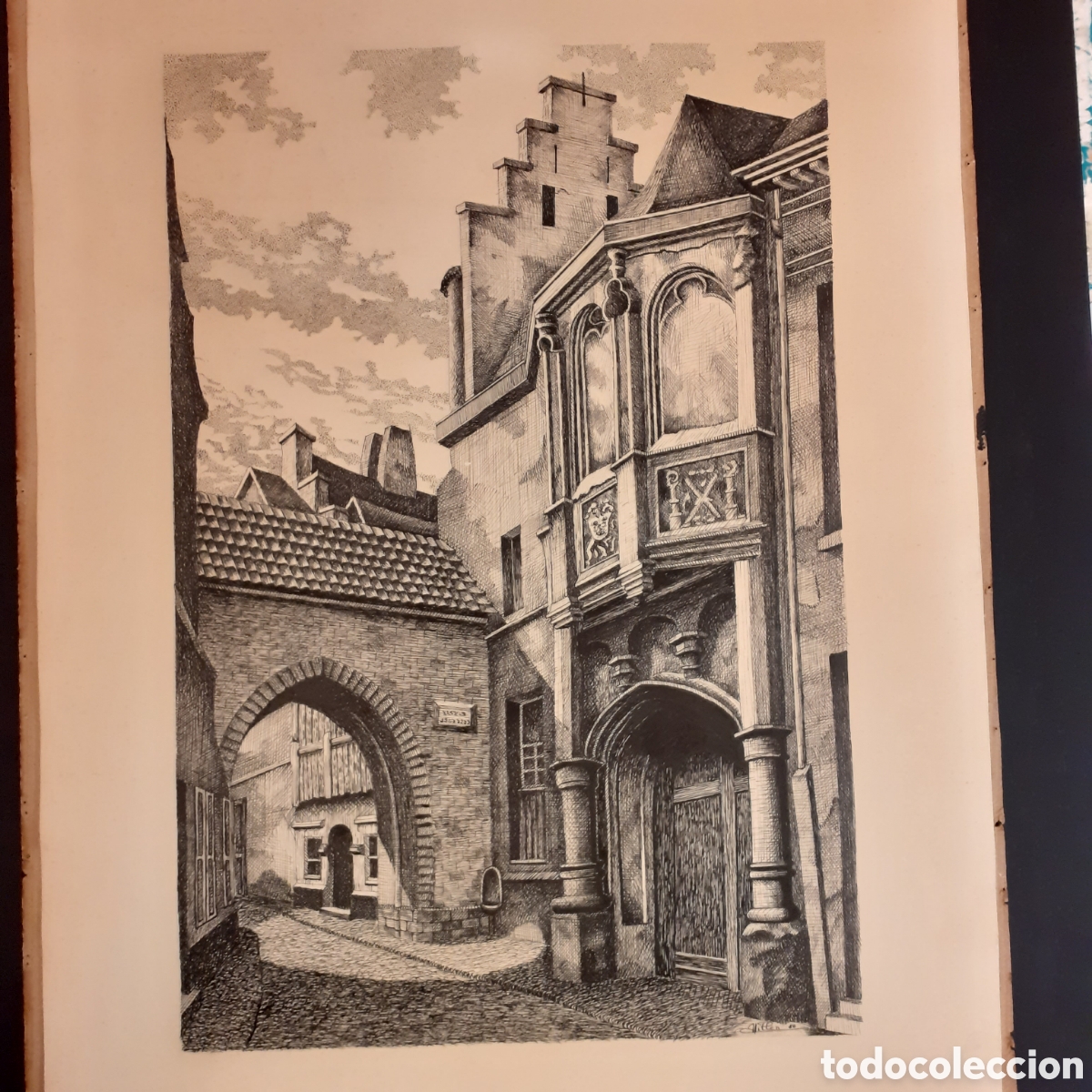 Arte: DIBUJO A TINTA DE 1950 - Foto 1