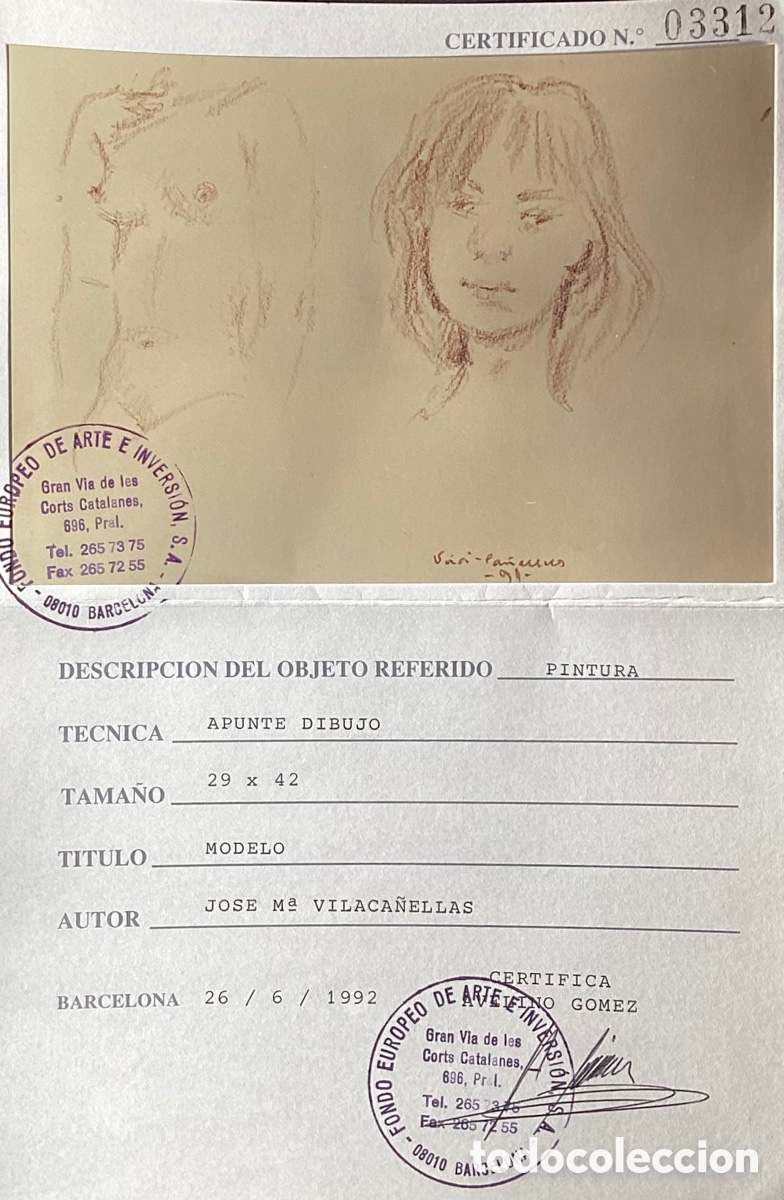 Arte: VILACA&Ntilde;ELLAS, 1914-2001, MODELO - Foto 2