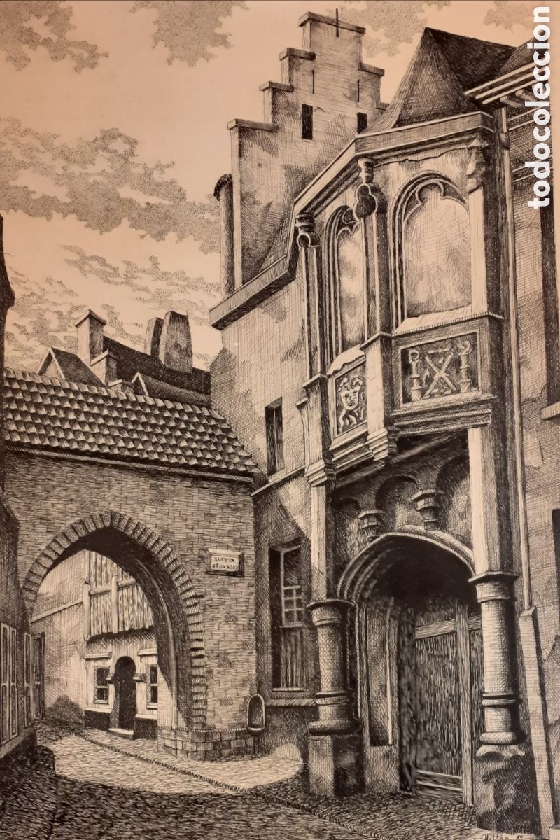 Arte: DIBUJO EN TINTA 1950 - Foto 4