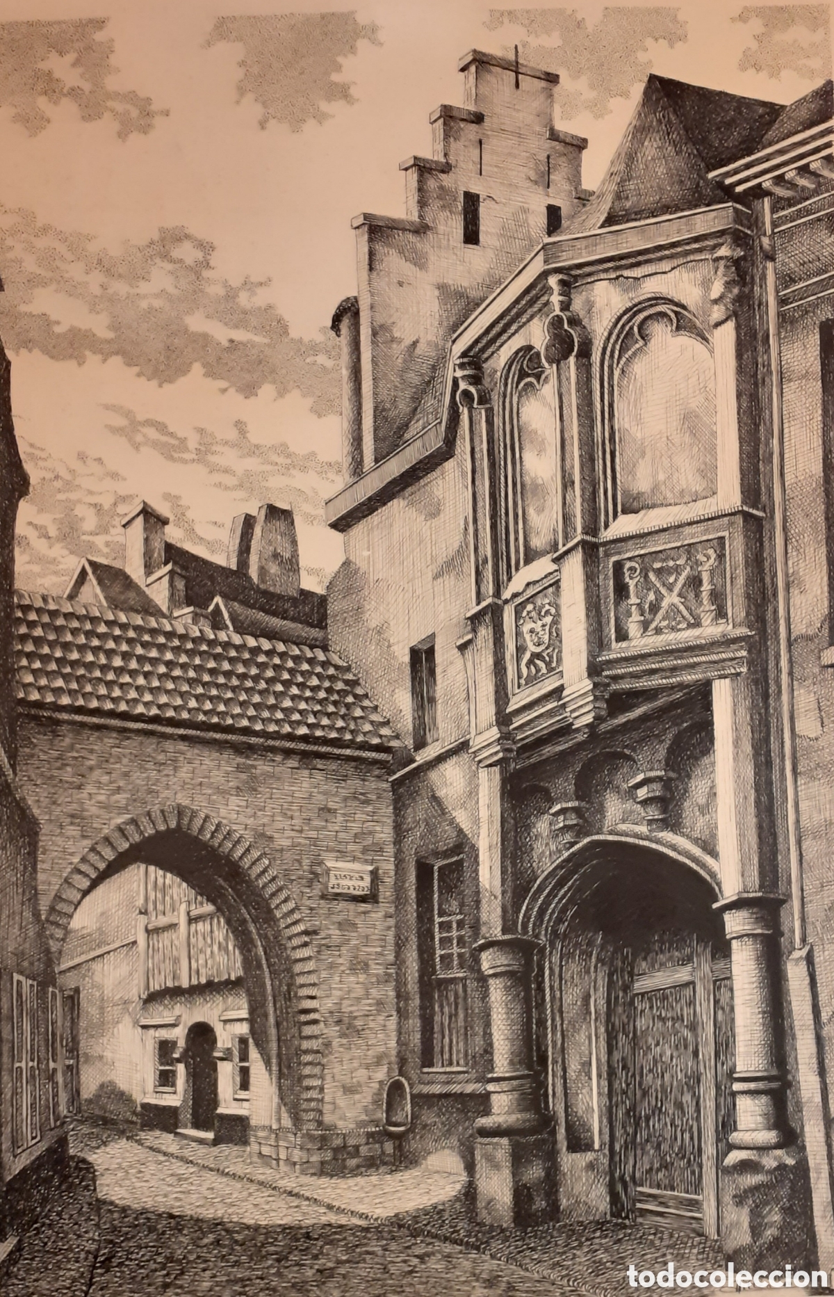 Arte: DIBUJO EN TINTA 1950 - Foto 1