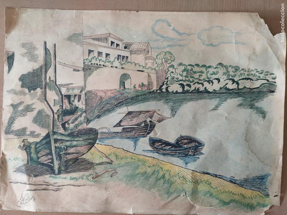 Art: S. P&eacute;rez dibujo original t&eacute;cnica mixta