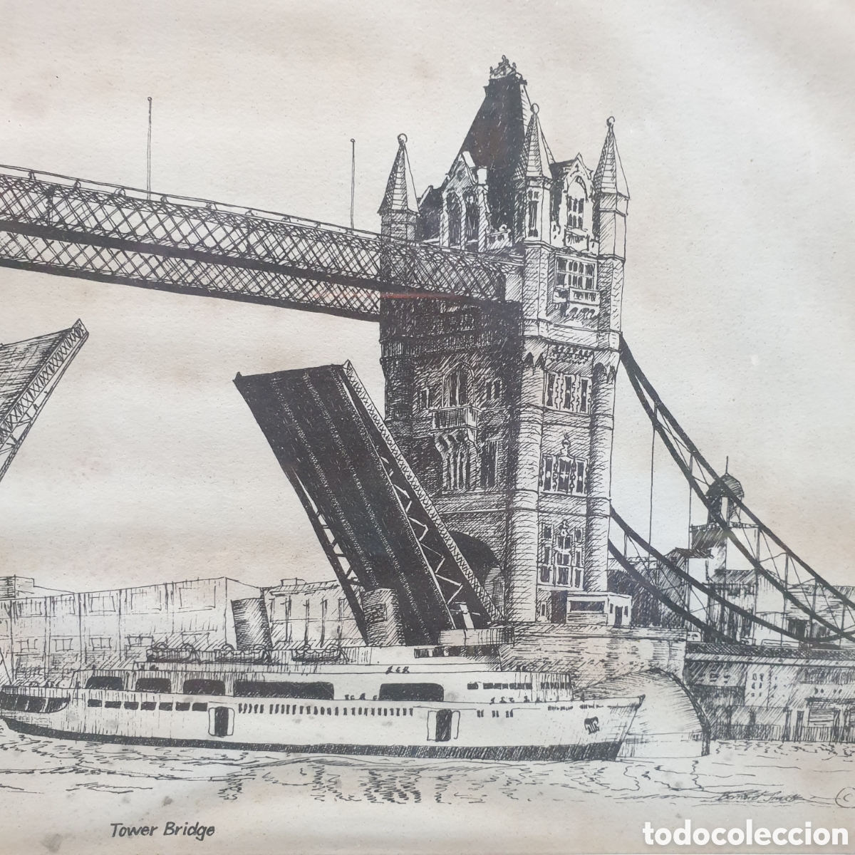 Arte: Tinta sobre papel TOWER BRIDGE - Foto 2