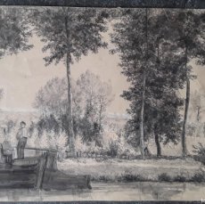 Arte: BARCO DEL CANAL EN VILLEROY FRANCIA 1858