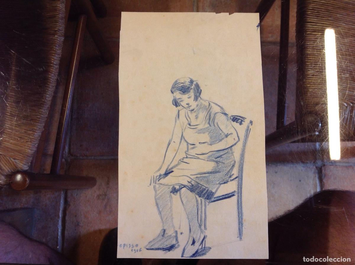Arte: Ricardo Opisso. Dama sentada. - Foto 1
