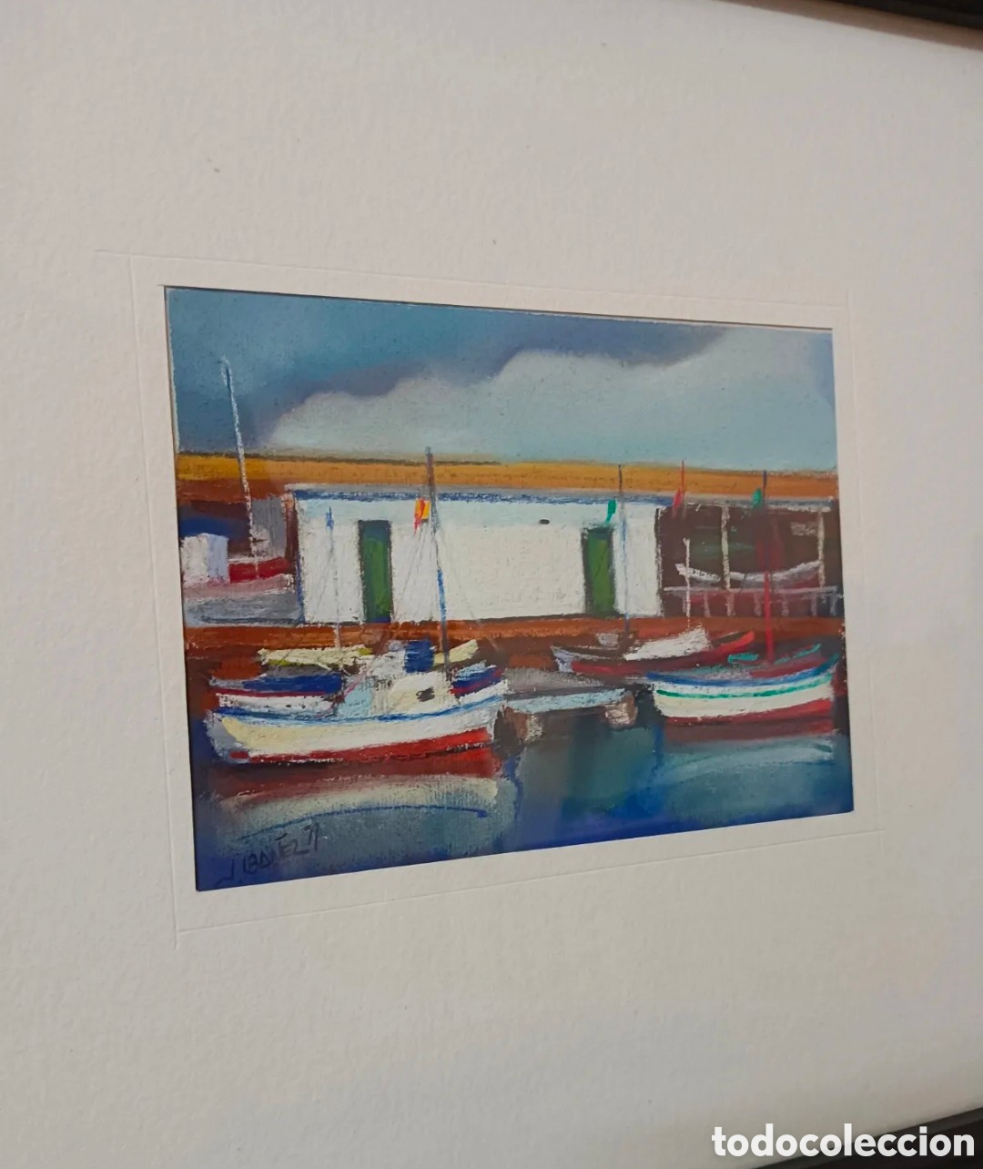 Arte: Joan Ib&aacute;&ntilde;ez 1958-2017, dibujo a pastel firmado abajo izquierda