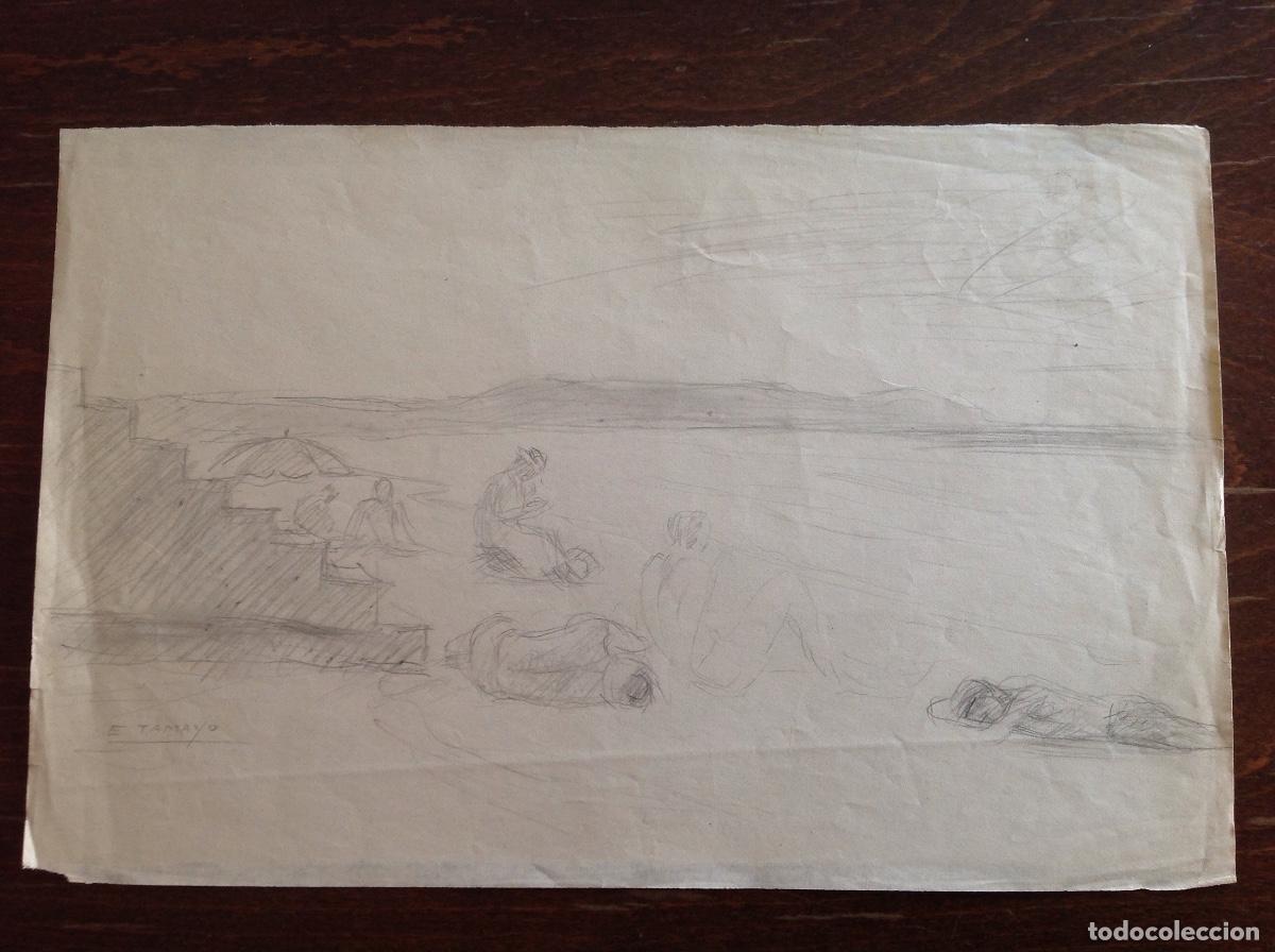 Arte: Eugenio Tamayo. En la playa. - Foto 1