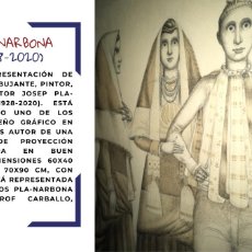 Arte: JOSEP PLA-NARBONA (BCN, 1928-2020) DIBUJO CON REPRESENTACIÓN DE PERSONAJES