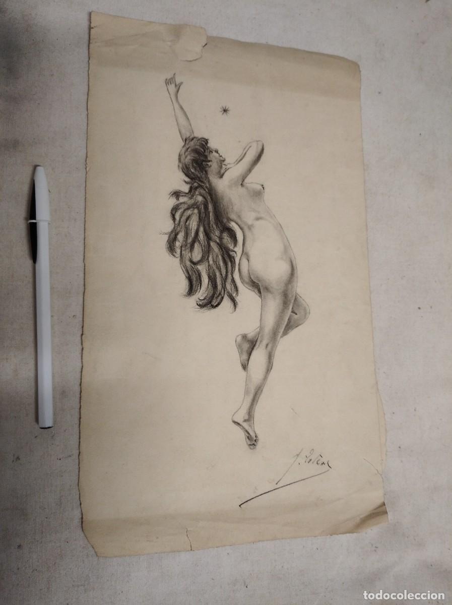 antiguo dibujo de mujer desnuda, erotico, pp s - Compra venta en  todocoleccion