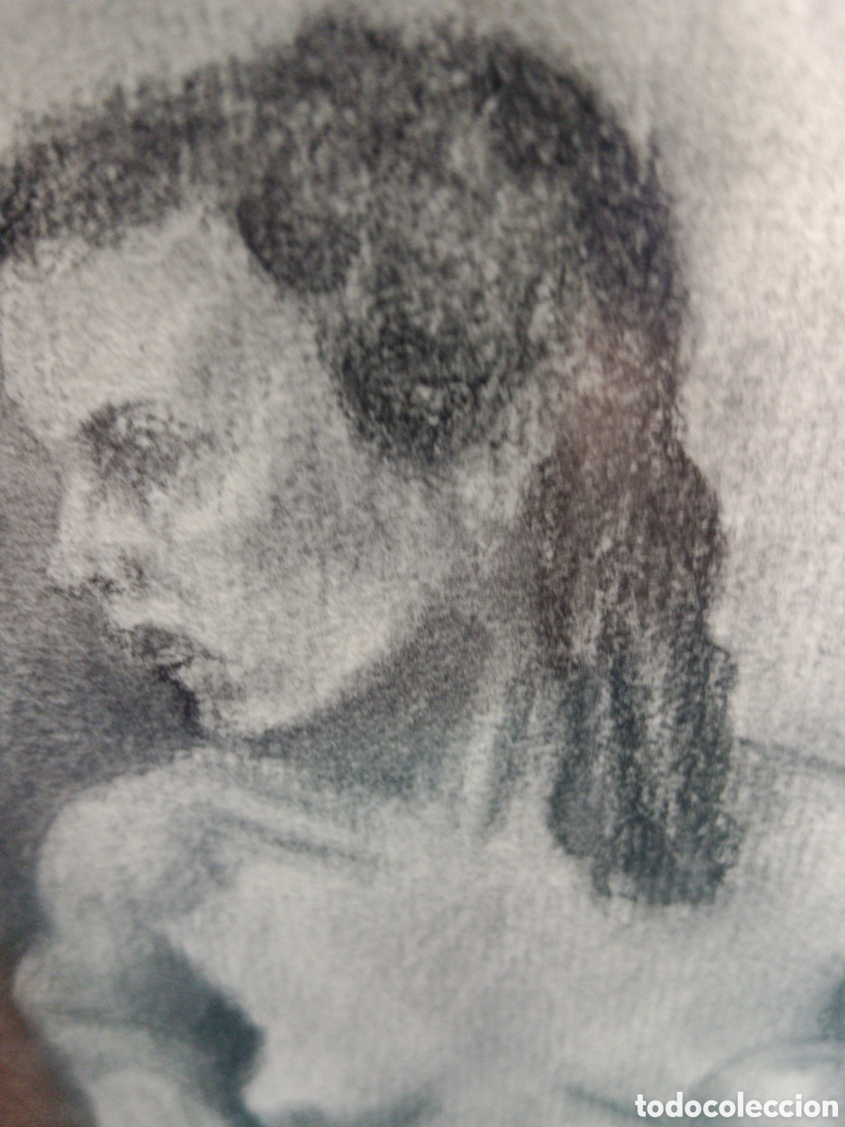 Arte: J. Pic&oacute;, dibujo al carb&oacute;n, sobre papel, firmado.