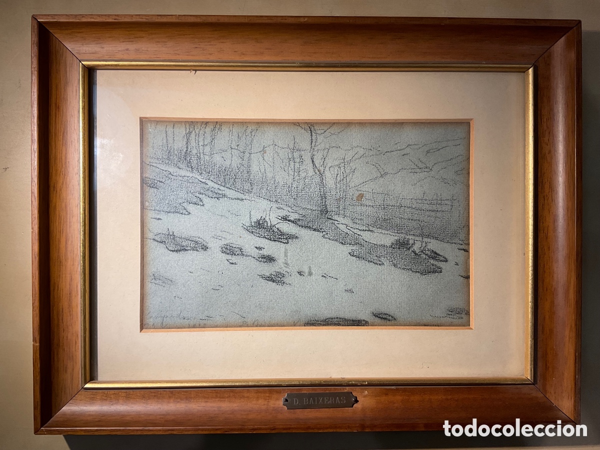 Kunst: Dionis Baixeras Dibujo carb&oacute;n paisaje Camprodon