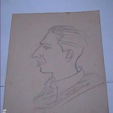 Arte: DIBUJO ORIGINAL AL CARBON DE FIDEL CLARAMUNT LACUEVA. 1949. VILANOVA I LA GELTRÚ.