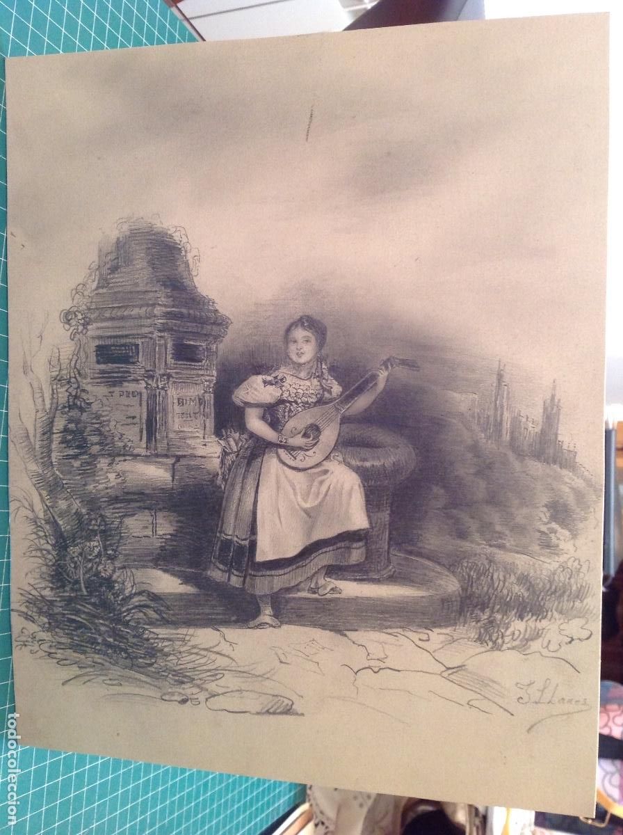 Arte: Iganacio Suarez Llanos. Ni&ntilde;a tocando. - Foto 1