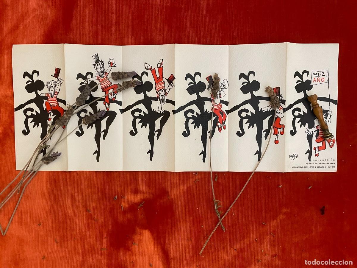 Arte: FELIZ A&Ntilde;O NUEVO. MINGOTE. ILUSTRACI&Oacute;N ORIGINAL ESTAMPADA, EN PAPEL BARCINO. EDITA MYR. 1966