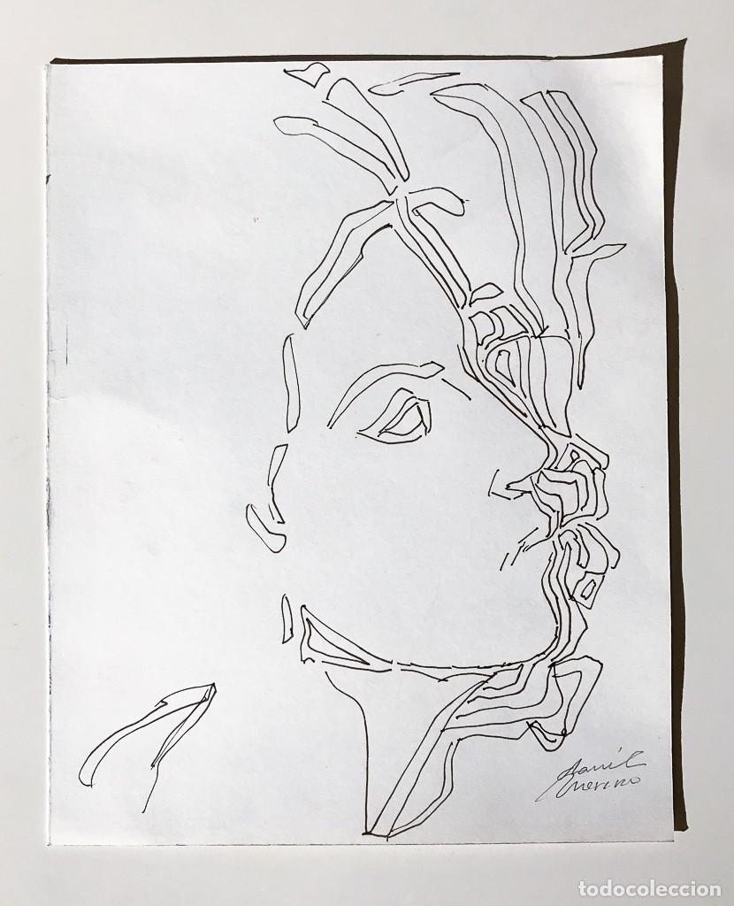 Arte: DIBUJO ORIGINAL A TINTA CON FIRMA A LAPIZ, DEL PINTOR DANIEL MERINO