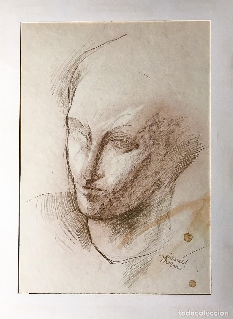 Arte: DIBUJO A LAPIZ Y TECNICA MIXTA SOBRE PAPEL, DE DANIEL MERINO. FIRMADO Y ENMARCADO.