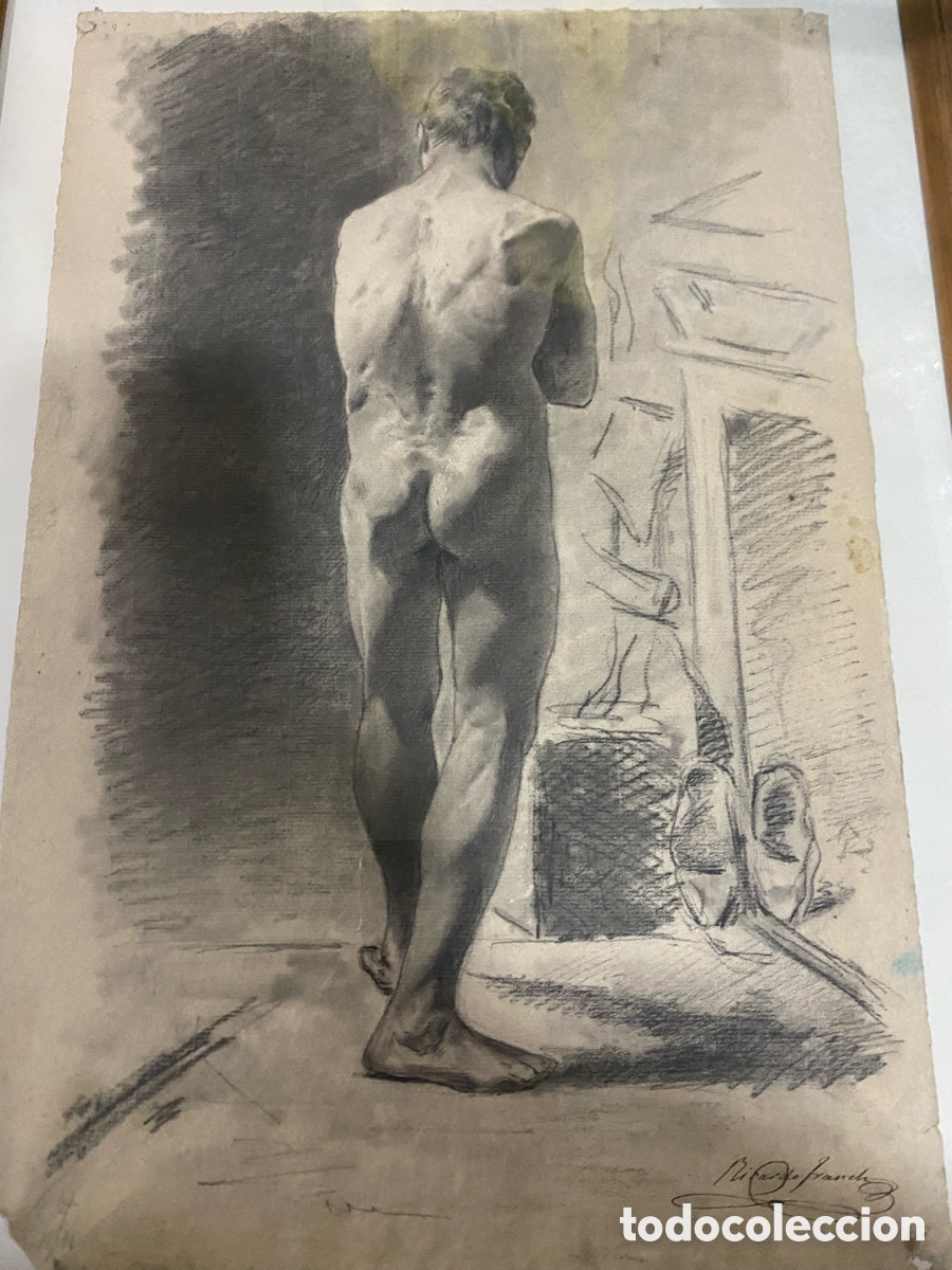 academia hombre desnudo siglo xix ricardo franc - Compra venta en  todocoleccion