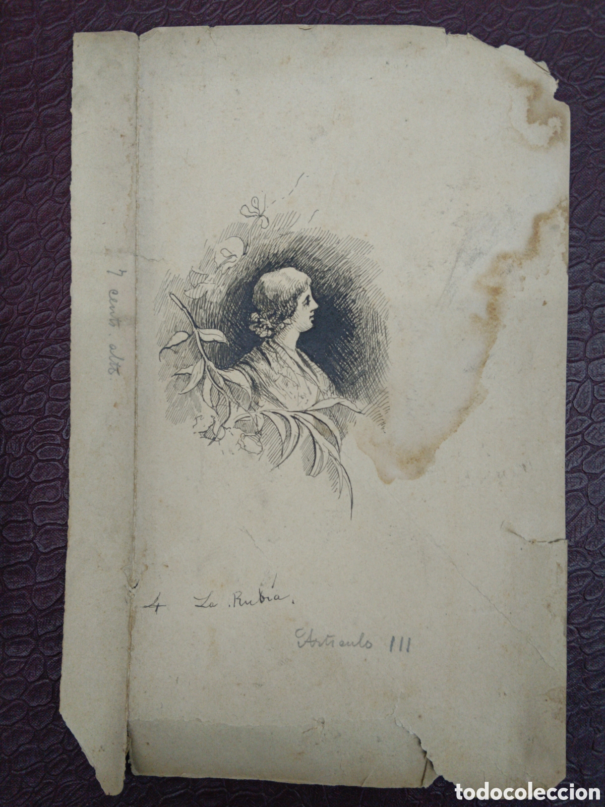 Arte: Dibujo a tinta, an&oacute;nimo, sobre papel - Foto 1