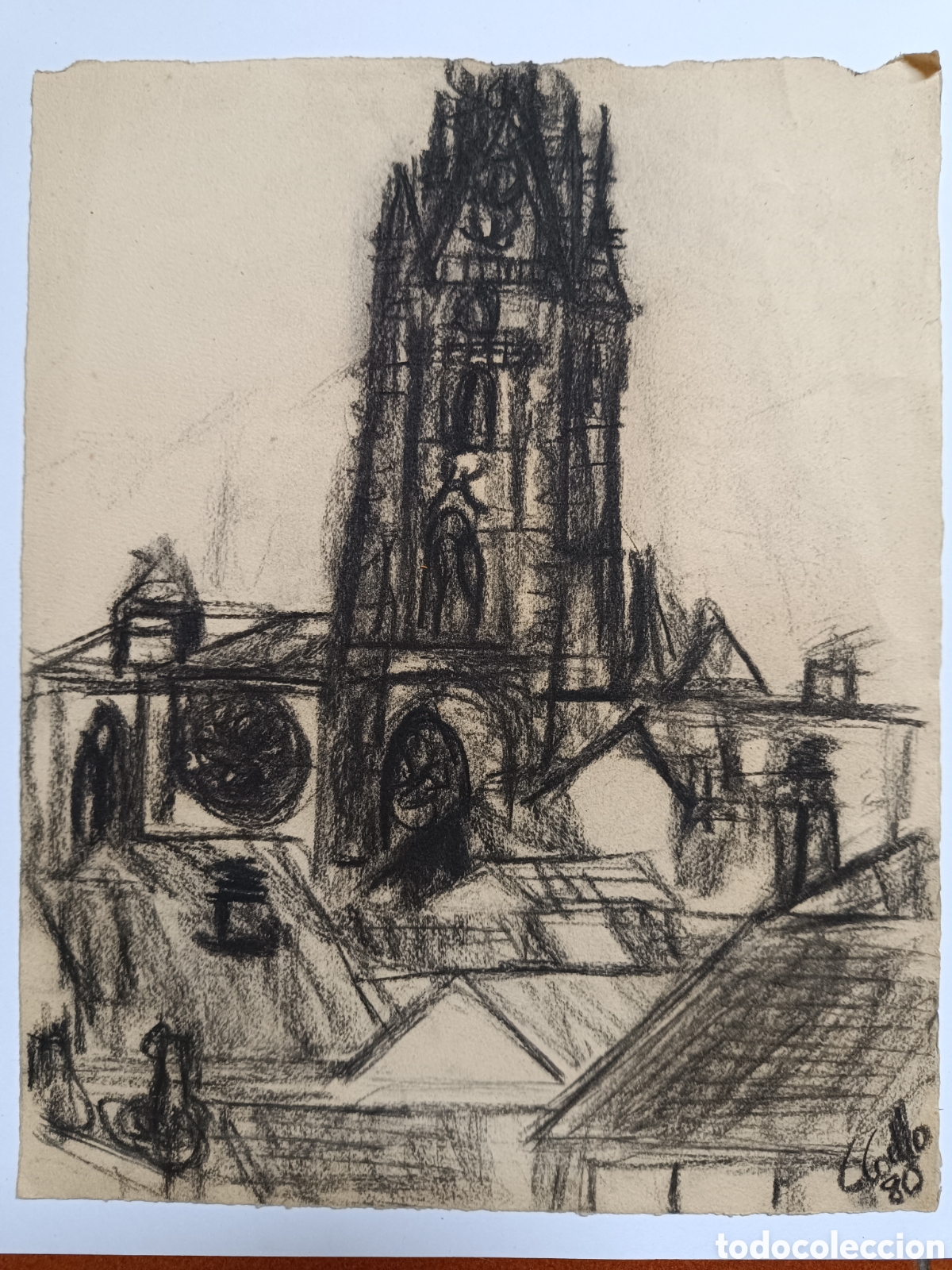 Arte: Dibujo catedral de Oviedo 1980