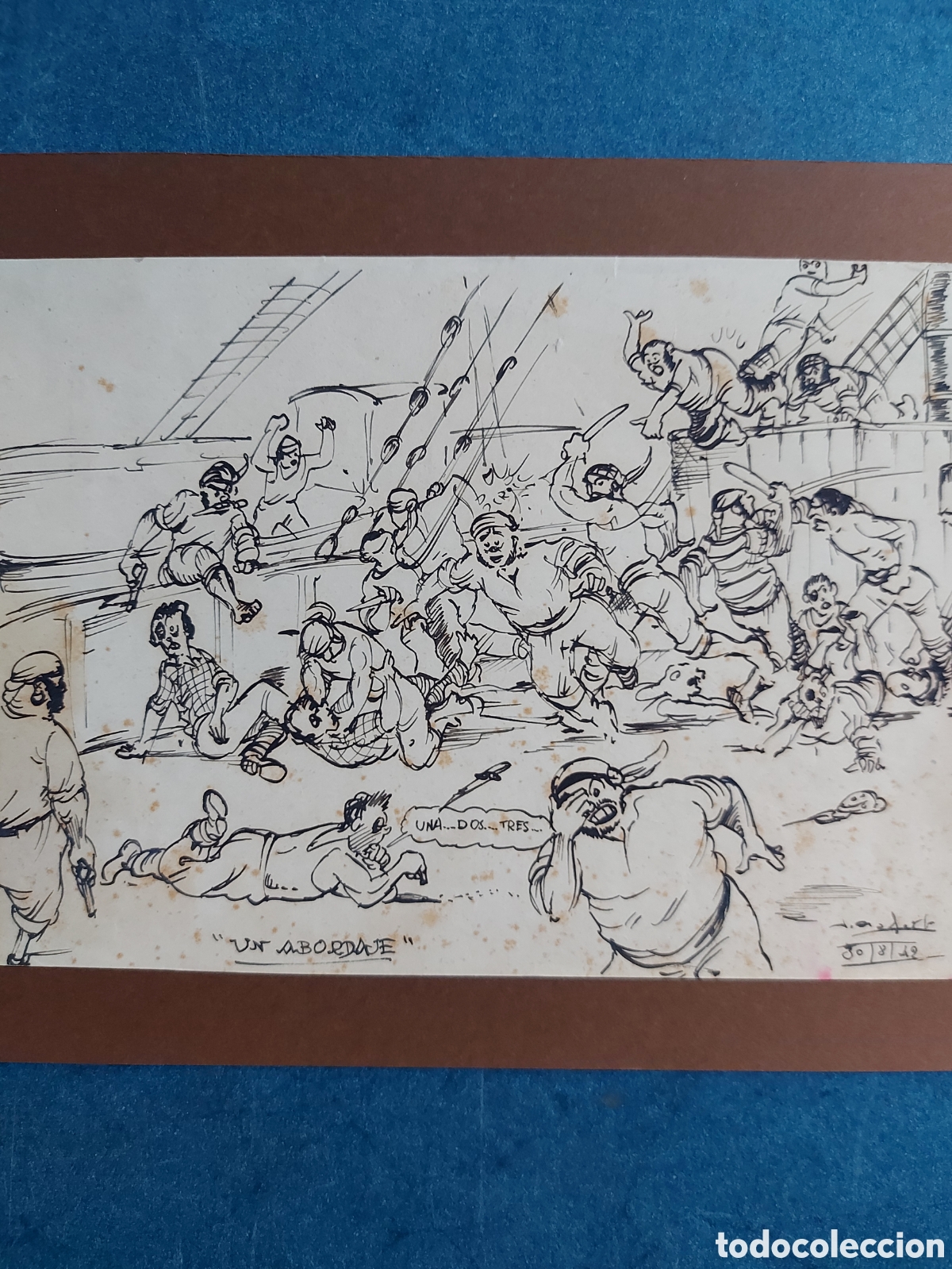 Arte: &rdquo;UN ABORDAJE&rdquo; COMIC ORIGINAL 1942 - Foto 2