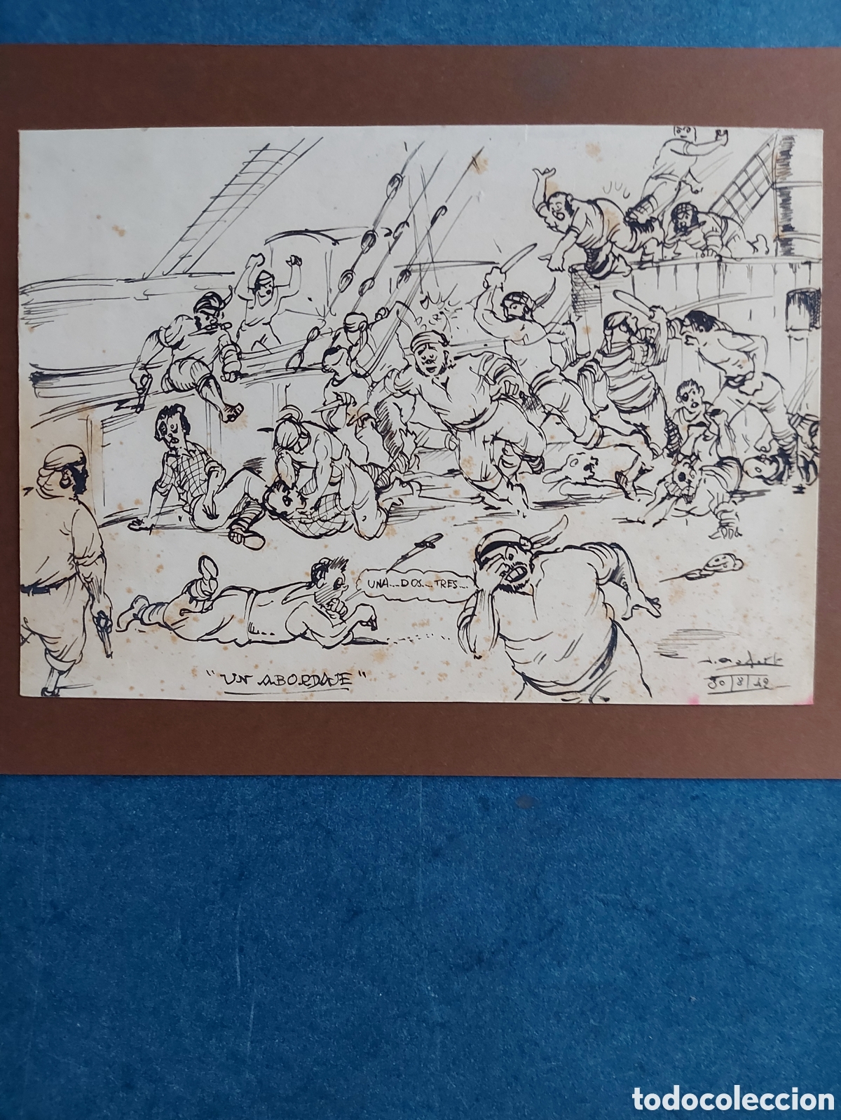 Arte: &rdquo;UN ABORDAJE&rdquo; COMIC ORIGINAL 1942 - Foto 1