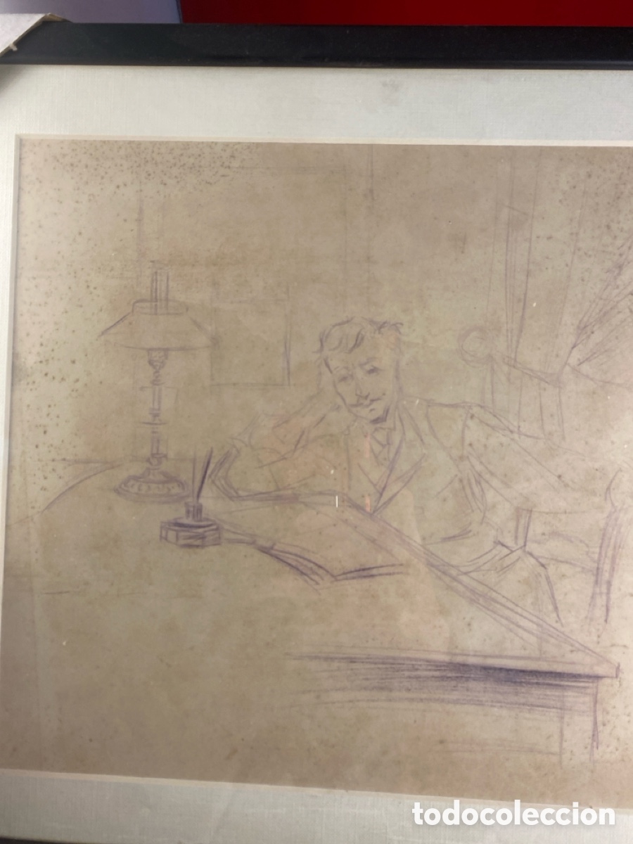 Arte: DIBUJO ANTIGUO ENMARCADO - Foto 2