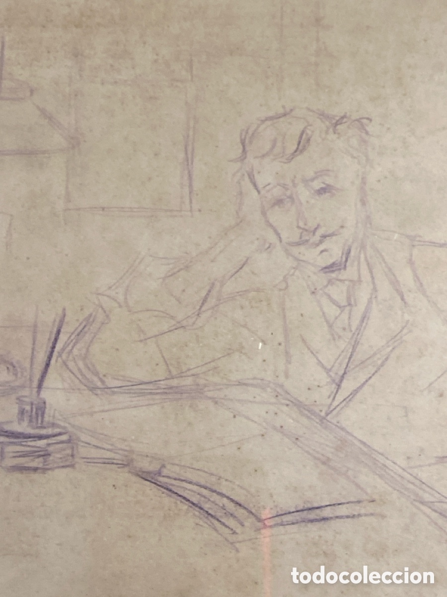 Arte: DIBUJO ANTIGUO ENMARCADO - Foto 3