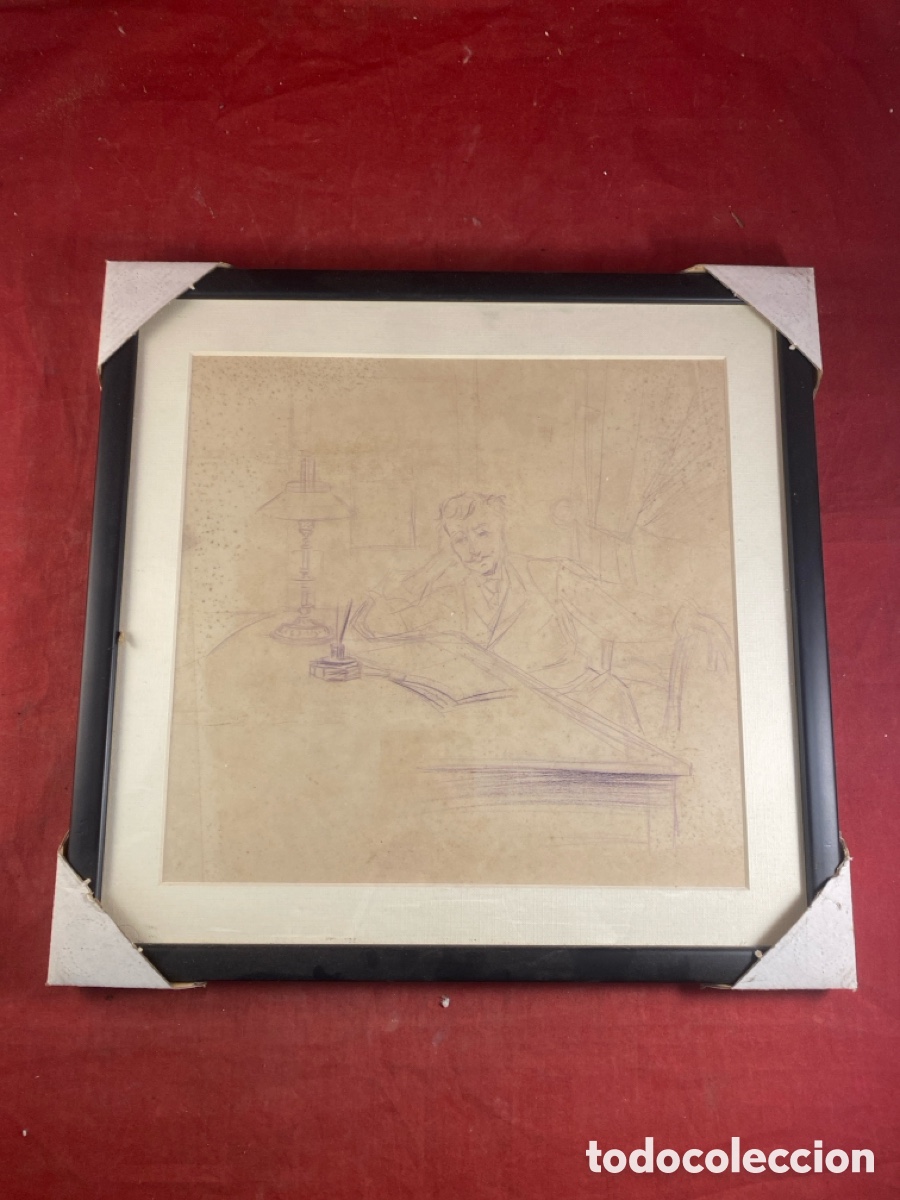 Arte: DIBUJO ANTIGUO ENMARCADO - Foto 1
