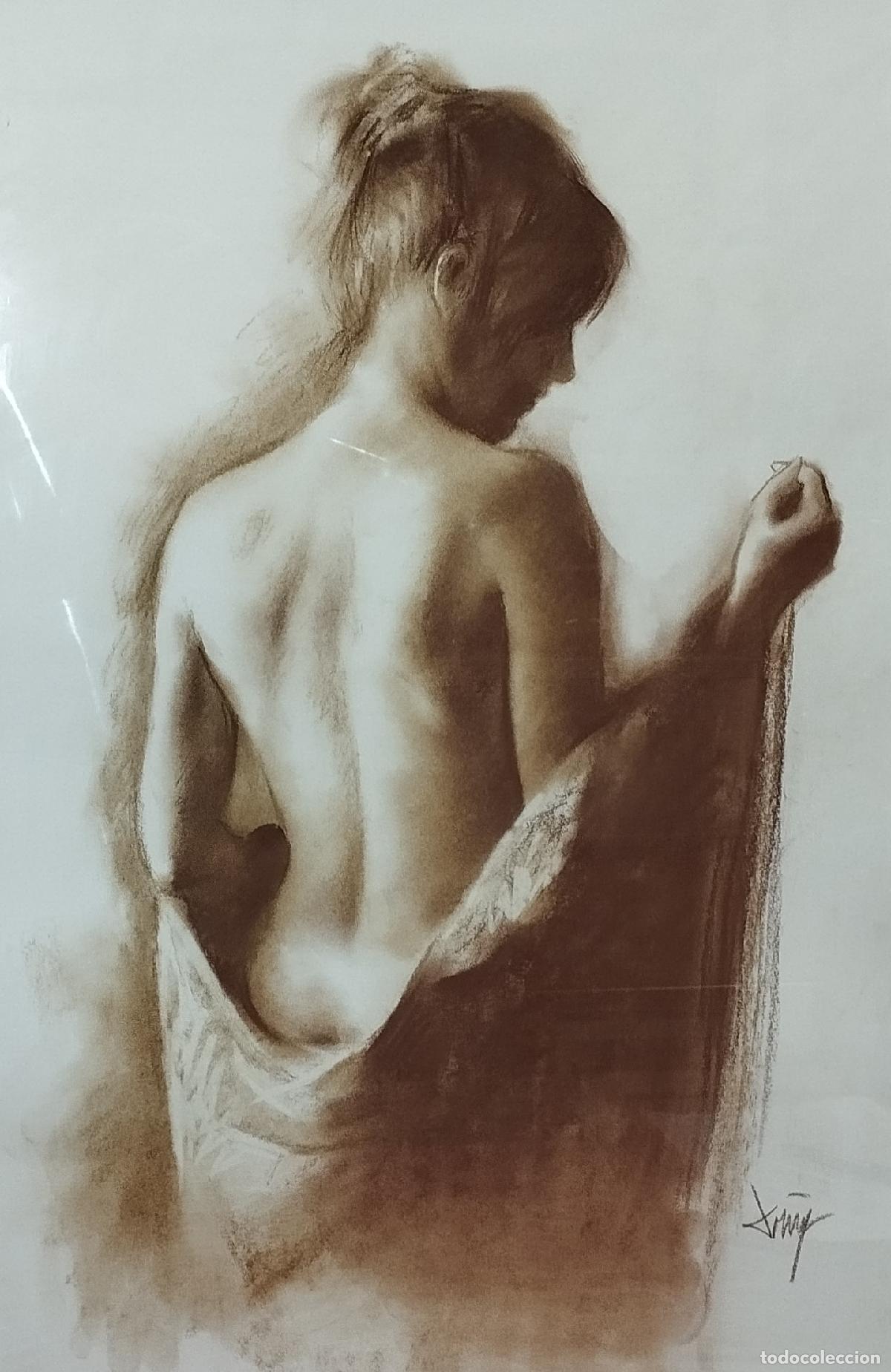 desnudo femenino. dibujo sobre papel. firmado. - Compra venta en  todocoleccion