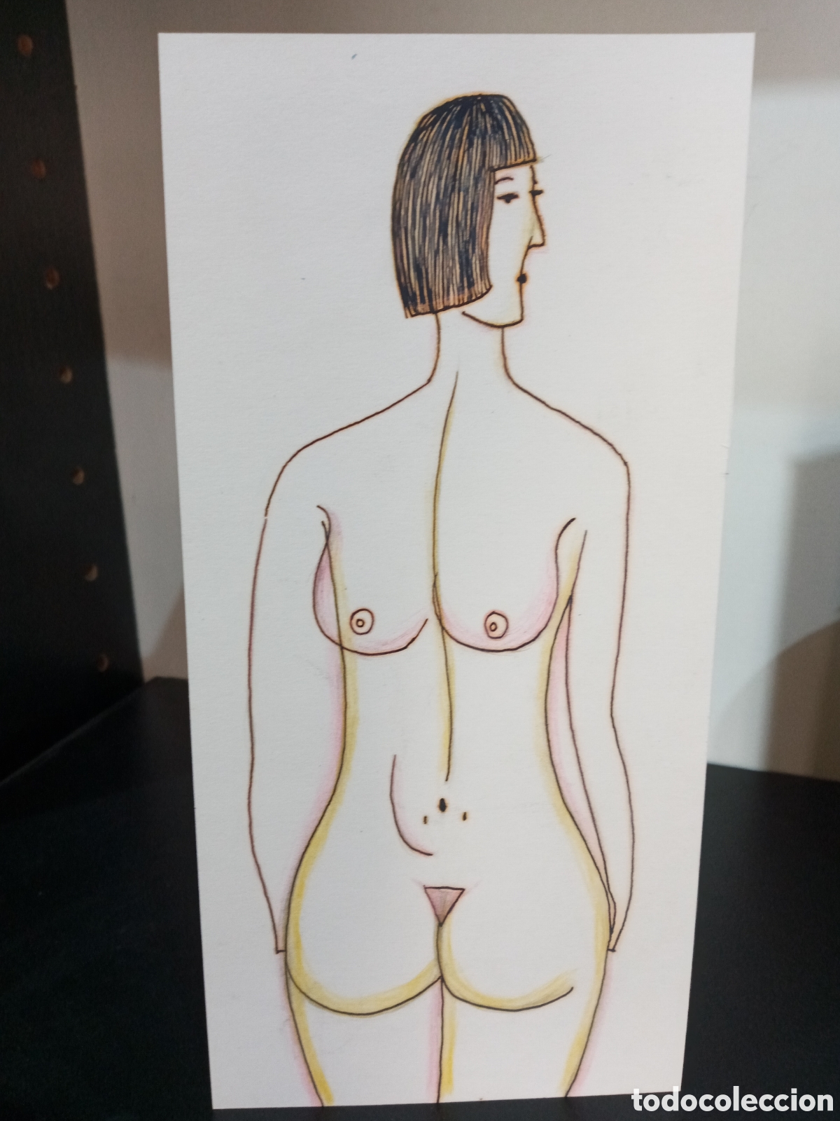 bonito dibujo chica desnuda - Compra venta en todocoleccion