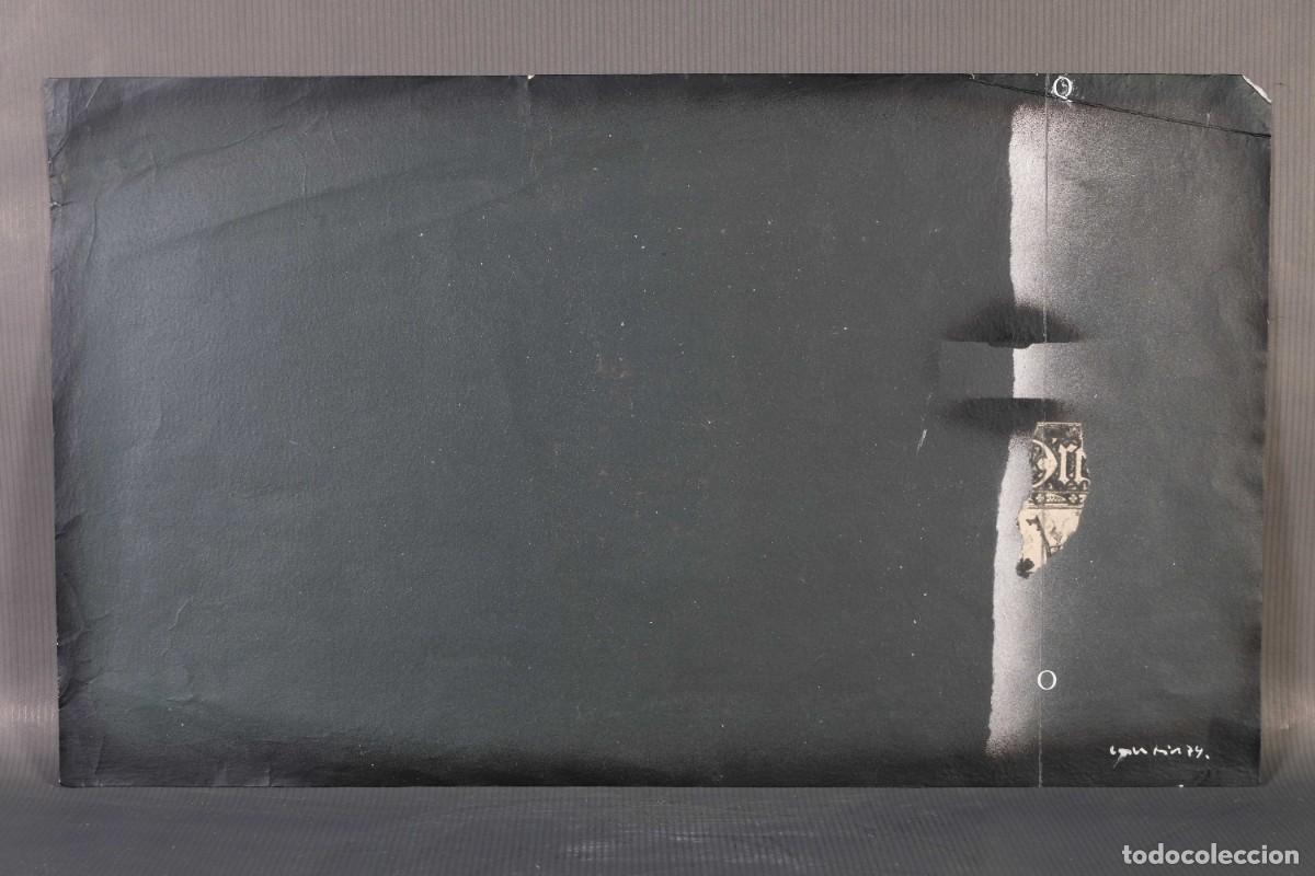 Arte: T&eacute;cnica mixta sobre papel composici&oacute;n con firma ilegible fechado en 1974