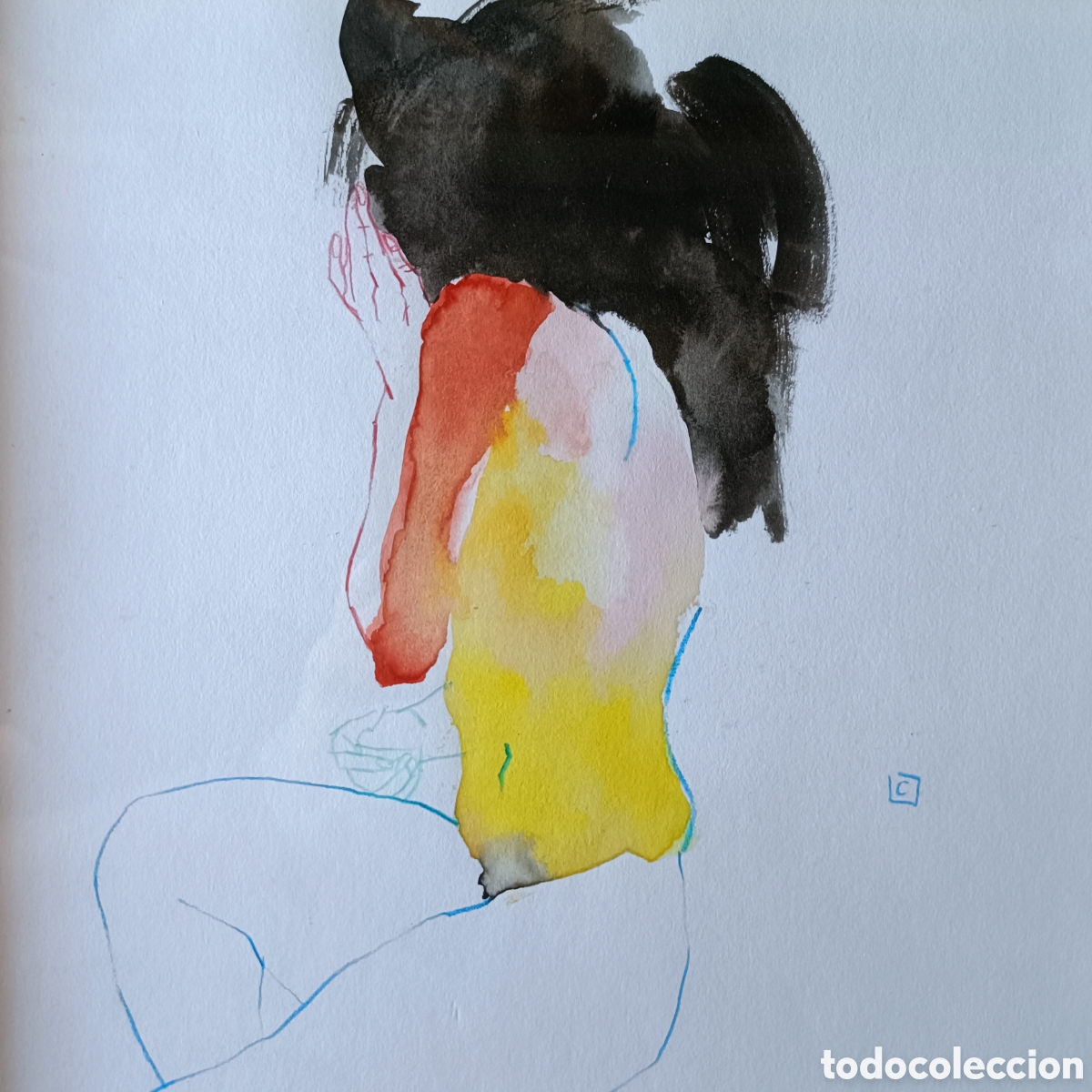 Arte: Obra Original de Conrad Roset, enmarcada. - Foto 1