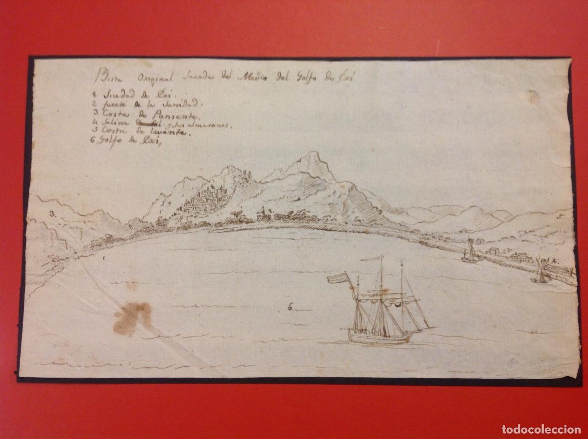 Arte: An&oacute;nimo. Vista del golfo e Ca&iacute;. - Foto 1