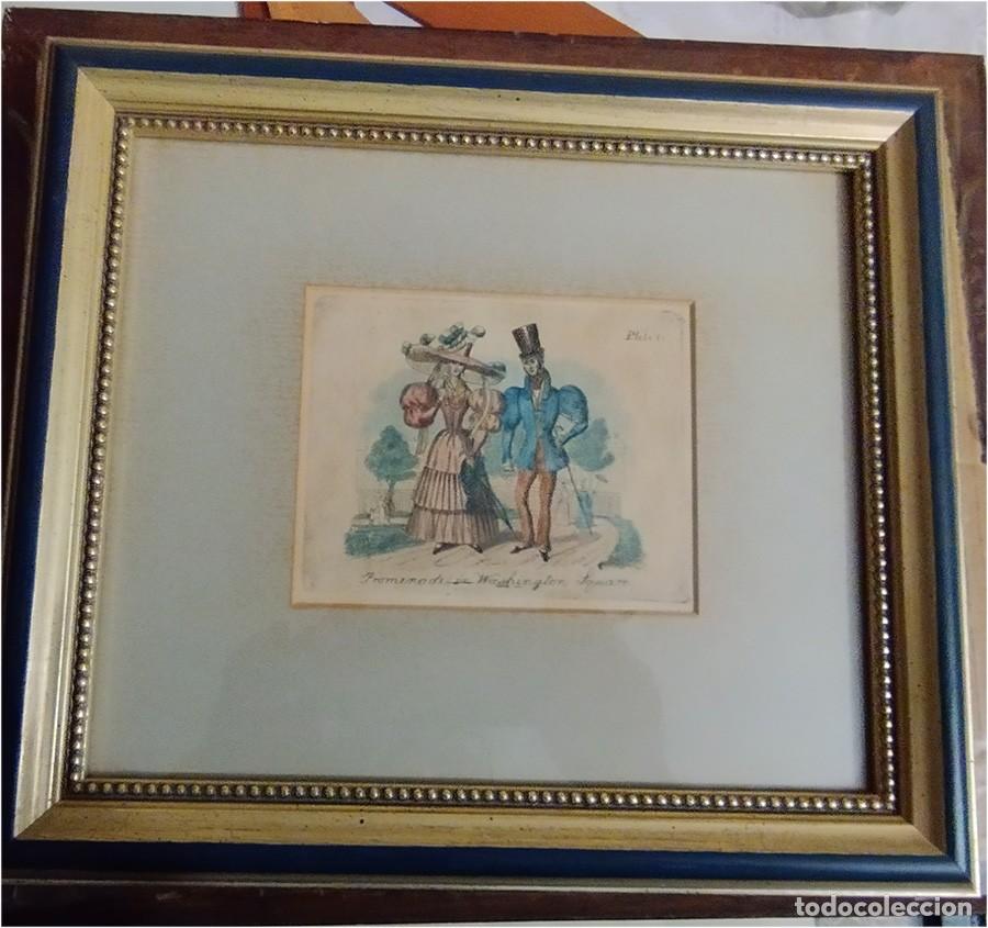 Arte: ANTIGUO CUADRO DIBUJO SOBRE SEDA MIDE 32/28 CM EL PA&Ntilde;O DE SEDA 13/11