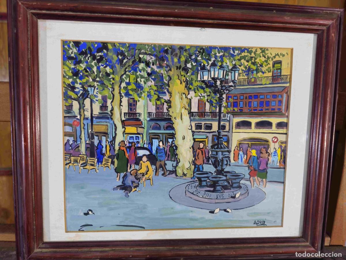 Arte: DIBUJO RAMBLA DE BARCELONA NO SE SI DE ARCADI ORPI