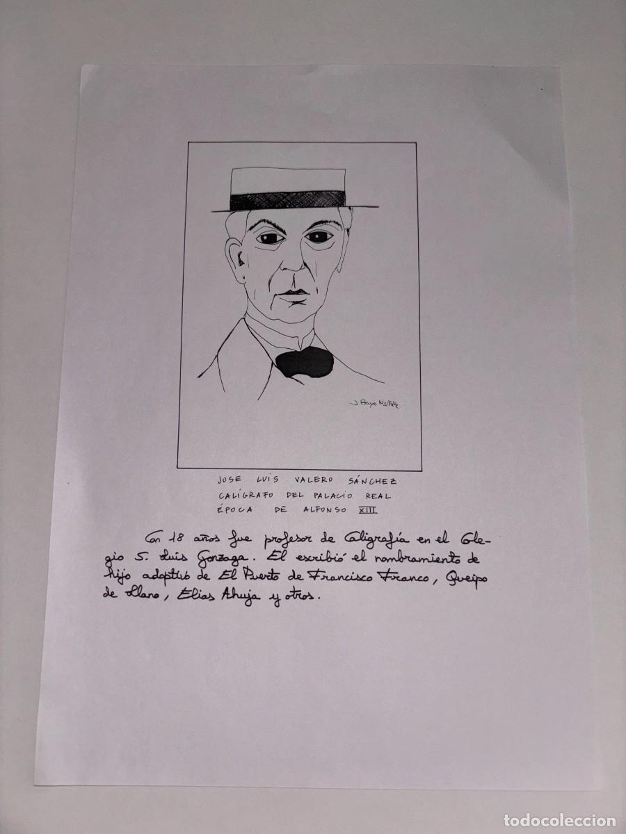 Art: RETRATO A MANO DE JOSE LUIS VALERO SANCHEZ, CALIGRAFO REAL DE ALFONSO XIII, POR BAYO MU&Ntilde;IZ