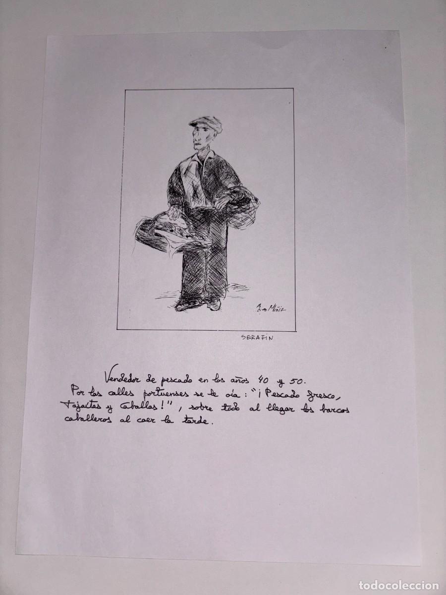 Art: RETRATO A MANO DE SERAFIN, VENDEDOR DE PESCADO EN LOS A&Ntilde;OS 40 EN EL PTO. STA. MARIA, POR BAYO MU&Ntilde;IZ