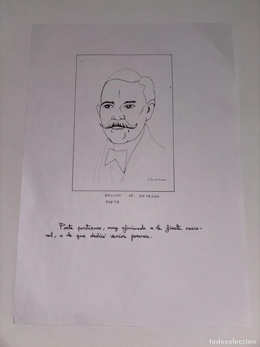 Art: RETRATO A MANO DE ENCISO DE MOYAGON, POETA PORTUENSE AFICIONADO A LA FIESTA NACIONAL, POR BAYO MU&Ntilde;IZ