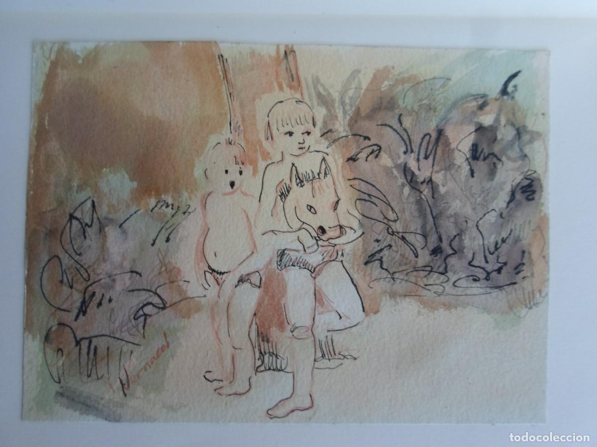 Art: Nuria Ruiz Vernacci (Madrid, El tiemblo Avila 1959) dibujo colores 1994 de 16x22 en carton 31x21cms,