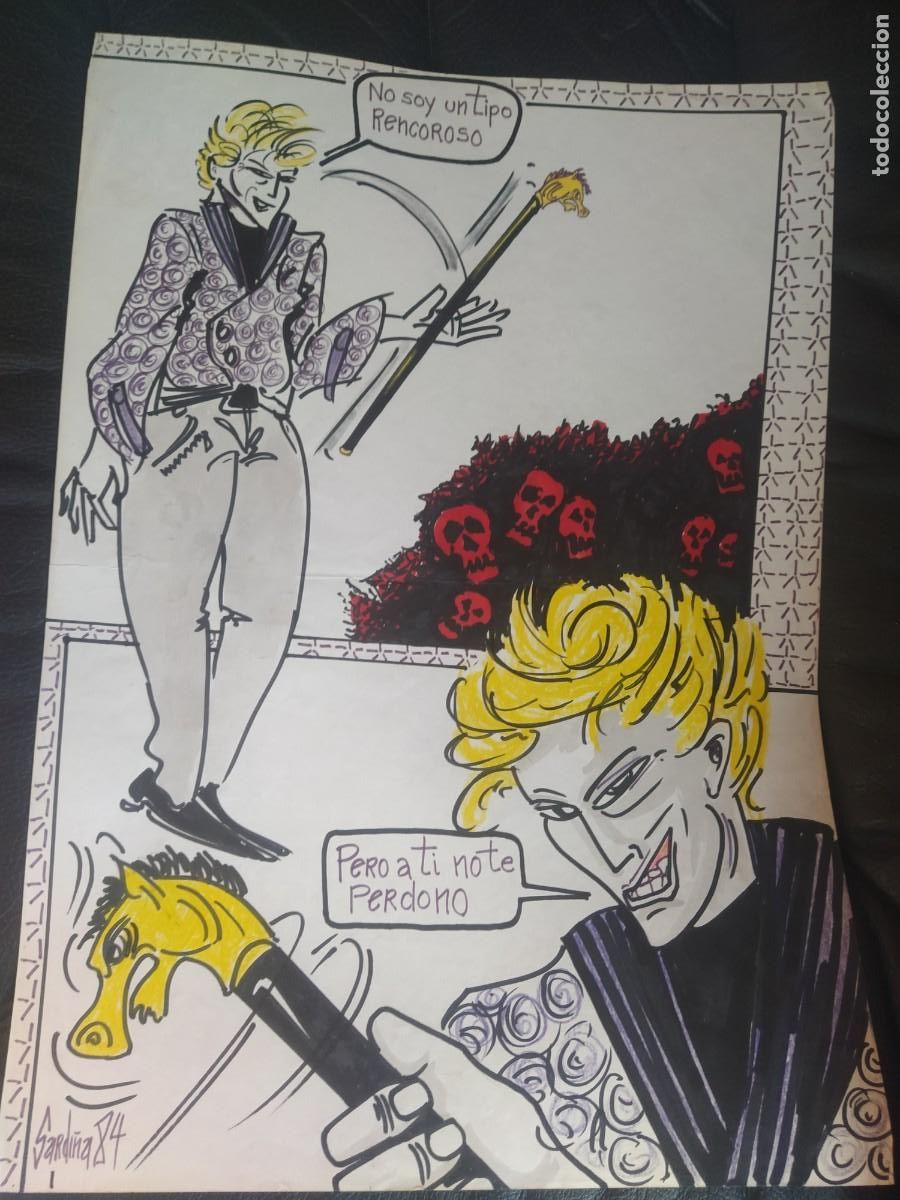 Art: Pedro Sardi&ntilde;a - Vigo . 1^ obra 1984 .PopArt de La Movida. 30 x 42 cm .obra firmada &uacute;nica.