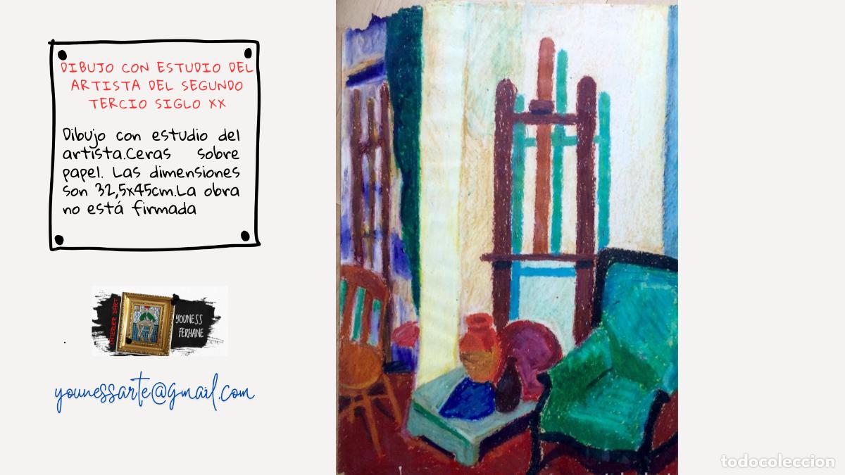 Art: Dibujo con estudio del artista del segundo tercio siglo XX