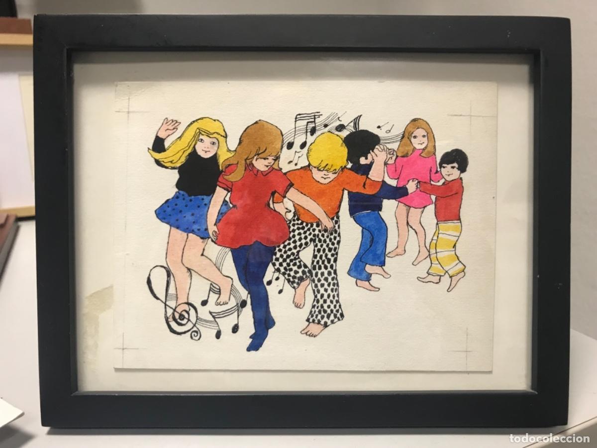 Arte: Baile. Pedro Boada, ilustraci&oacute;n original 1972, catalogada. - Foto 1