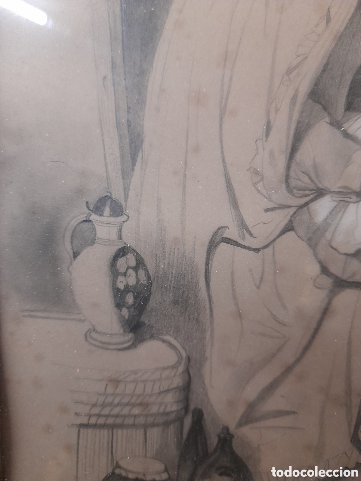 Arte: Cuadro a l&aacute;piz firmado 1843 - Foto 9