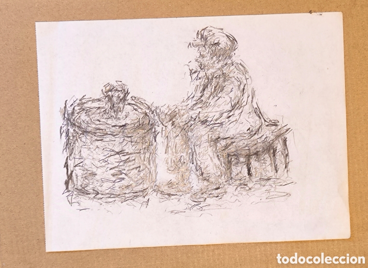 Arte: Hombre de pueblo sentado ( apunte )